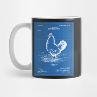 Chicken Hens Patent - Chef Cook Chicken Coop Art - Blueprint Mug